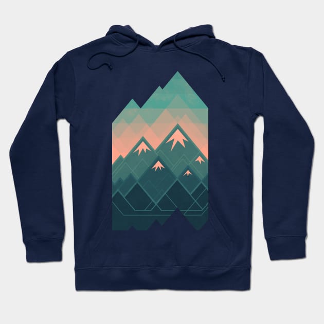 Geometric Mountains Hoodie by Waynem